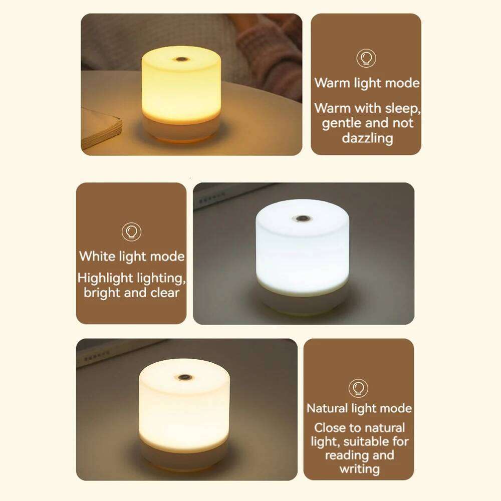 Touch Rechargeable LED Bedside 3 Colors USB Stepless Dimming Night Light Eye Protection For Bedroom Reading Table Lamp Z260127