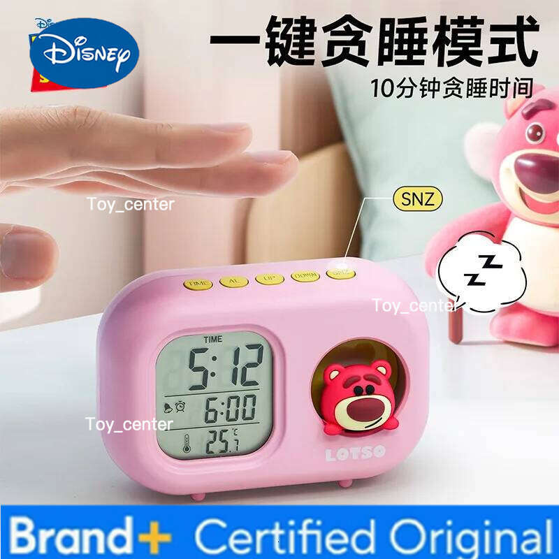 Disney Mickey Led Cute Electronic Digital Alarm Clock Cartoon Kawaii Doll Desktop Model Children'S Birthday Toy Gift H260128