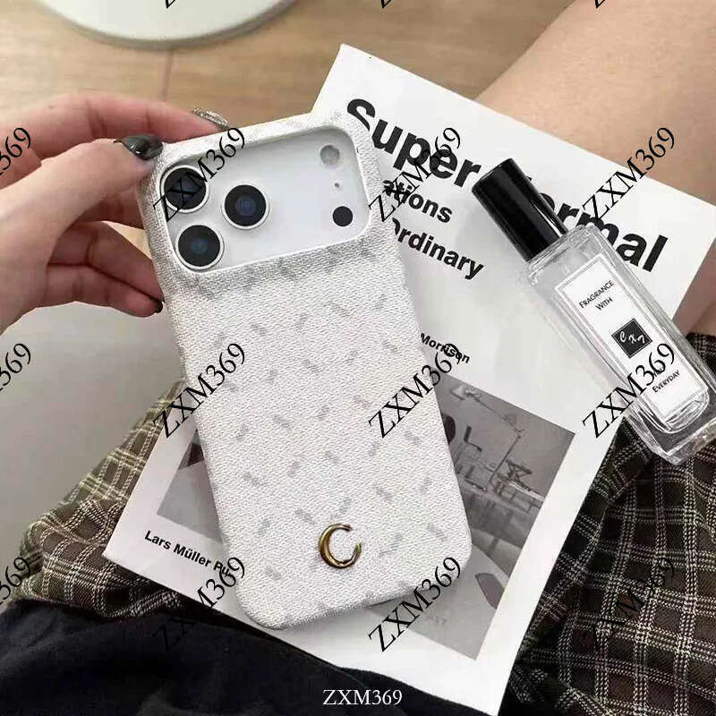 Designer 17 Pro Max Luxury Case with Card Holder for iPhone 16 ProMax 15 14 13 12 11 Plus Cell Phone Cases Leather Mobile Cover Metal