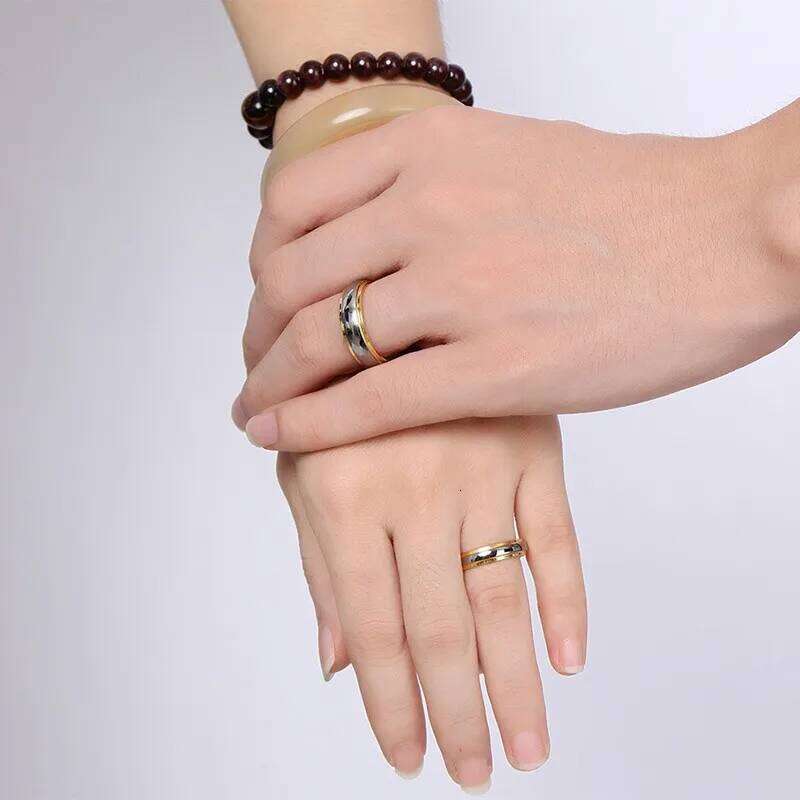 Vnox Jewelry His & Her's Polishing Center Step Edge Tungsten Carbide Wedding Band Ring Woman Men 6MM/4MM Price for 1Pce XJ260127