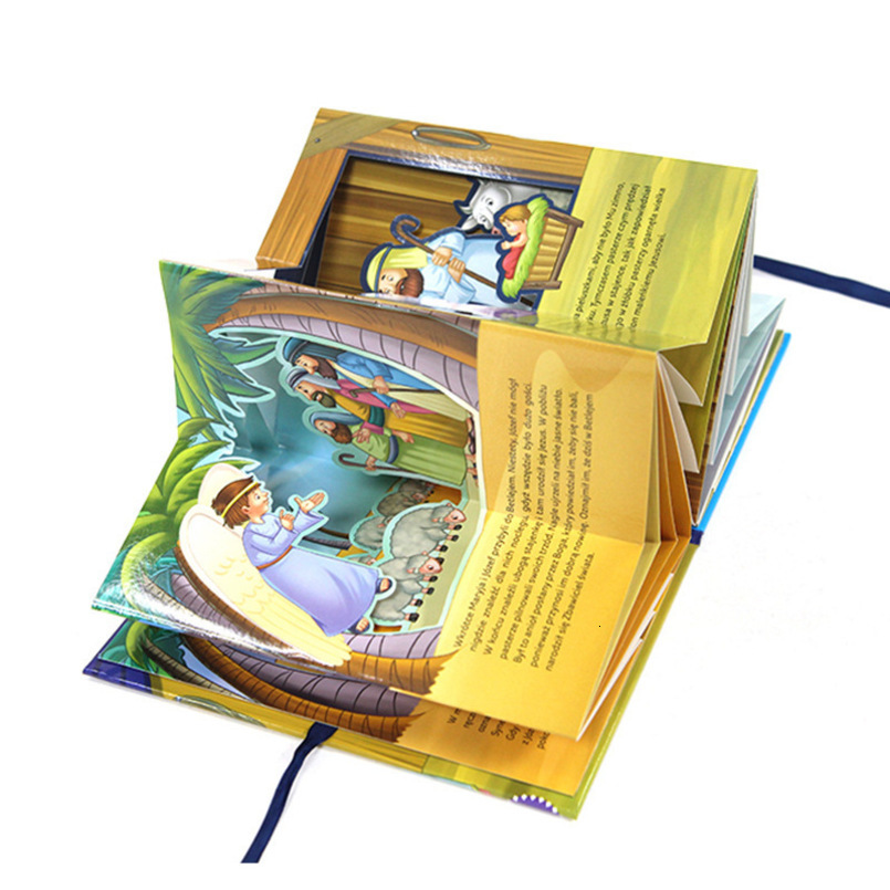 Cartoon Anime Storybook Custom Printing Children's 3D Pop-up Visual Reasoning Plot Puzzle Book