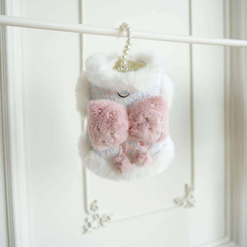 Pet Teddy Bear Colorful Bow Set Cotton Coat Autumn and Winter Warm Coat, Cat Dog Clothes for Small Dogs Jacket Puppy XJ260127