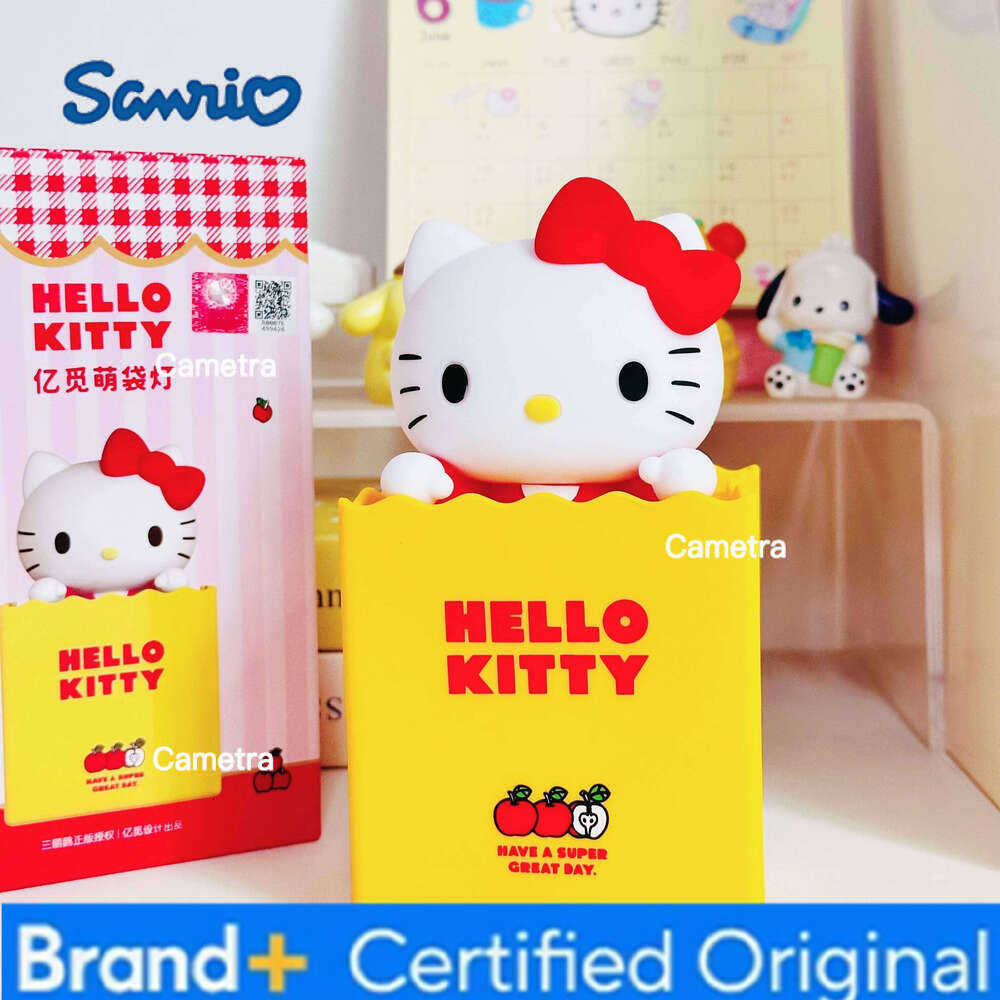 Sanrio Hello Kitty Paper Bag Lamp Creative Bedside Table Desktop Decoration Cute Ornament Small Night Light Kawaii Gifts For Girlfriend H260128