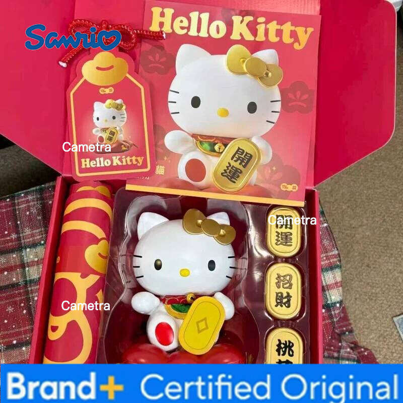 Sanrio In Spot Hellokitty Lucky Cat Night Bedhead Ornament Light New Year Gift Kawaii Anime Peripheral Figure Children Toy H260128