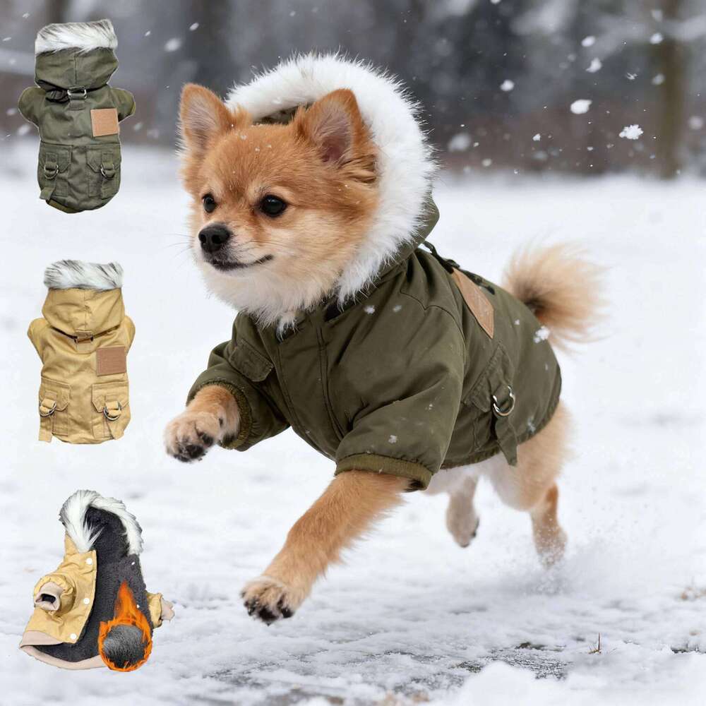 Soft Warm Winter Pet Jacket Small Medium Dog Chihuahua Hooded Clothes Lightweight Coat Thicken Outfits XJ260127