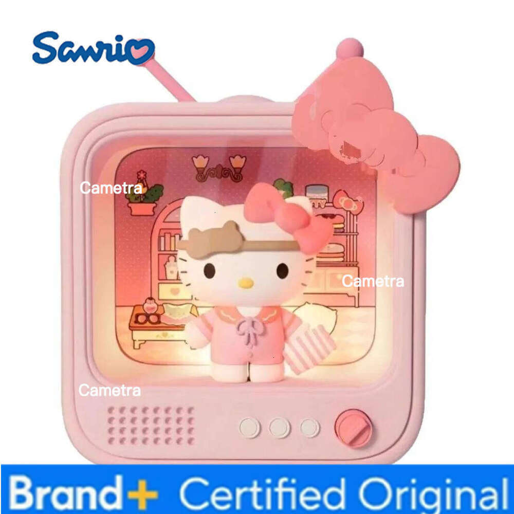 Sanrio Creative Kawaii Anime TV Channel Series Luminous Night Light Toys Kuromi Cinnamoroll Hello Kitty Desktop Ornaments H260128