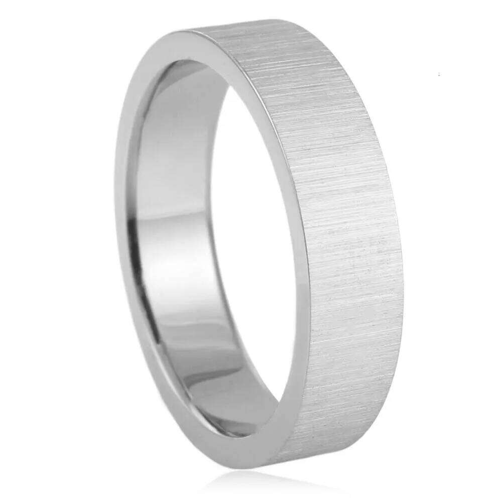 European and American hot-selling titanium frosted plain stainless steel men's brushed ring jewelry XJ260127