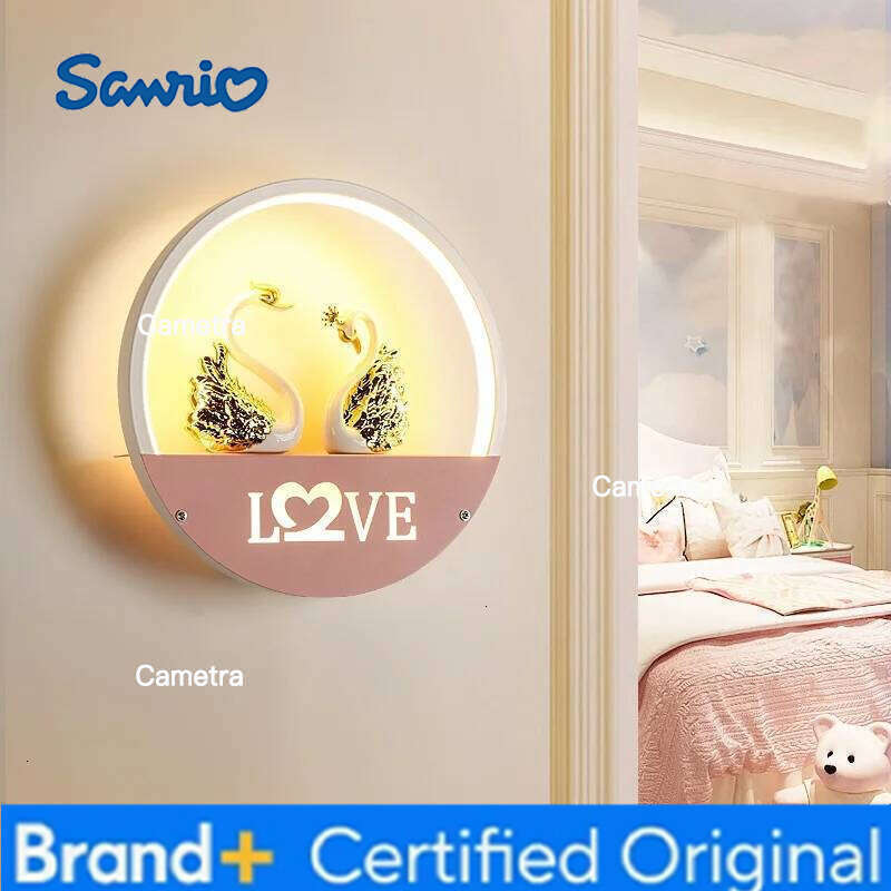 Sanrio Children's Room Lamps Boy Cartoon Bedroom Bedside Lamp Girl Princess Lovely Creative Decoration Wall Lights Home Decor H260128