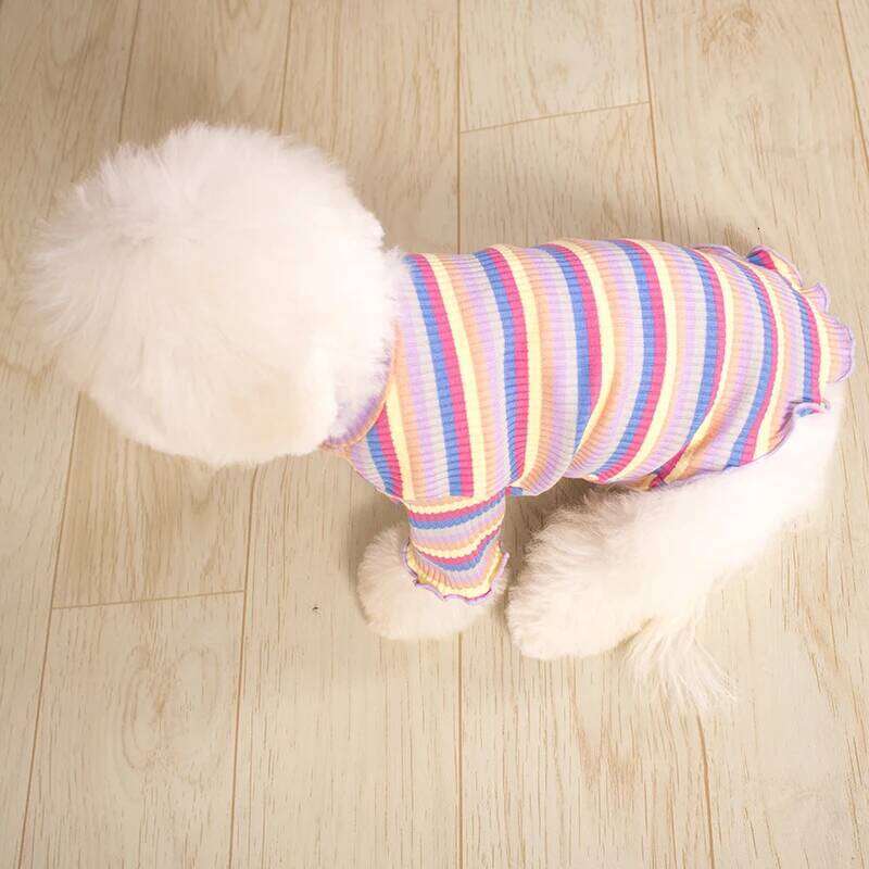 Autumn Teddy than Bear Striped Vest Cute Warm Clothing Classic Design Dog Clothes Pet Supplies XJ260127