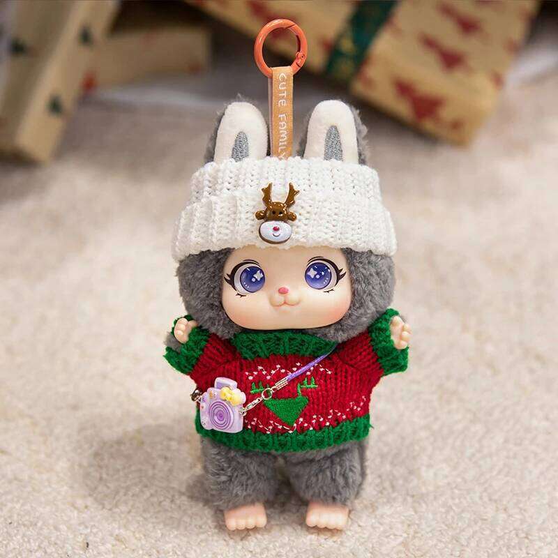 17cm Exquisite Lovely Doll Vinyl Face Plush Toy Curly Haired doll Wearing Clothes Birthday Christmas Gift for Kid Girl Y260128