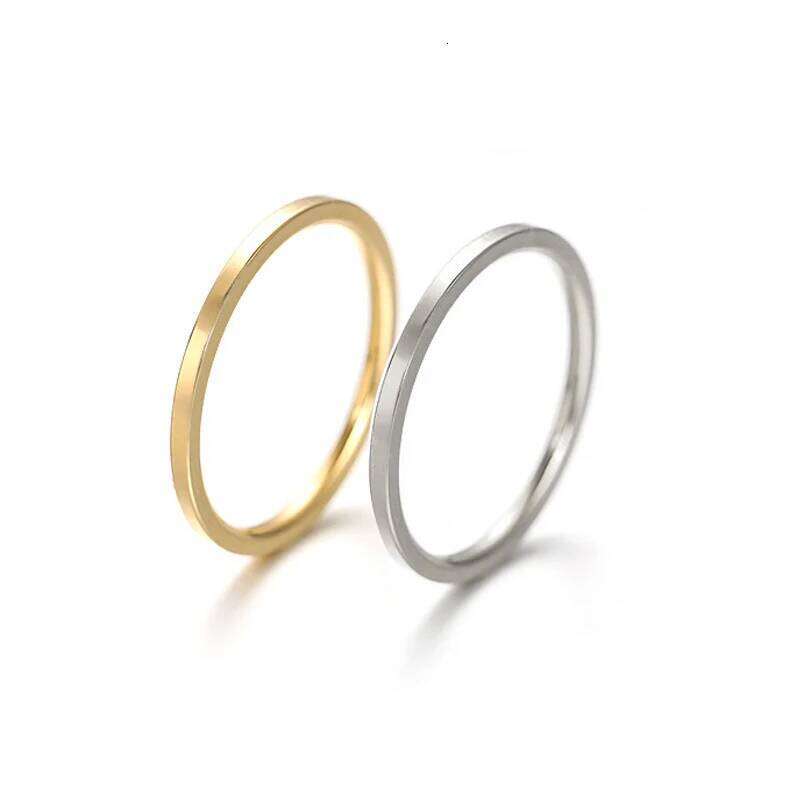 2mm Super Fine Stainless Steel Rings High Quality Fashion Flat Inside Spherical Titanium Ring Jewelry Accessories XJ260127