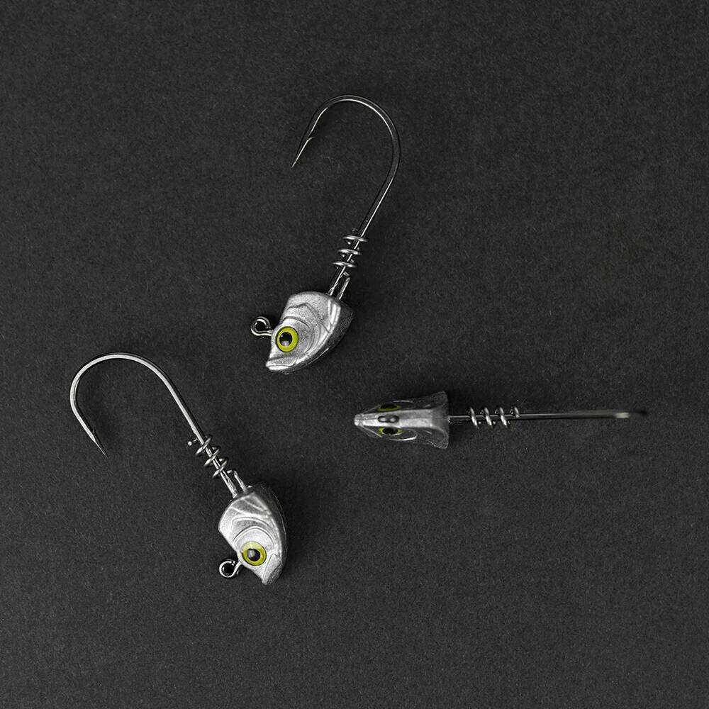 MrLurion 15pcs/Box 3.5g 5g 7g 10g 14g Screw lock jigging head fishing baits ,soft worm lure fishhook wobblers with 3D eyes Z260128