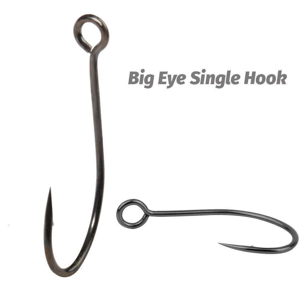 50PCS Big Ring Single Hooks 2# 4# 6# 8# 10# Sharp Barb 20PCS Circle Hook Worm Carbon Steel Assist Fly Fishing Tackle Fishhook Z260128