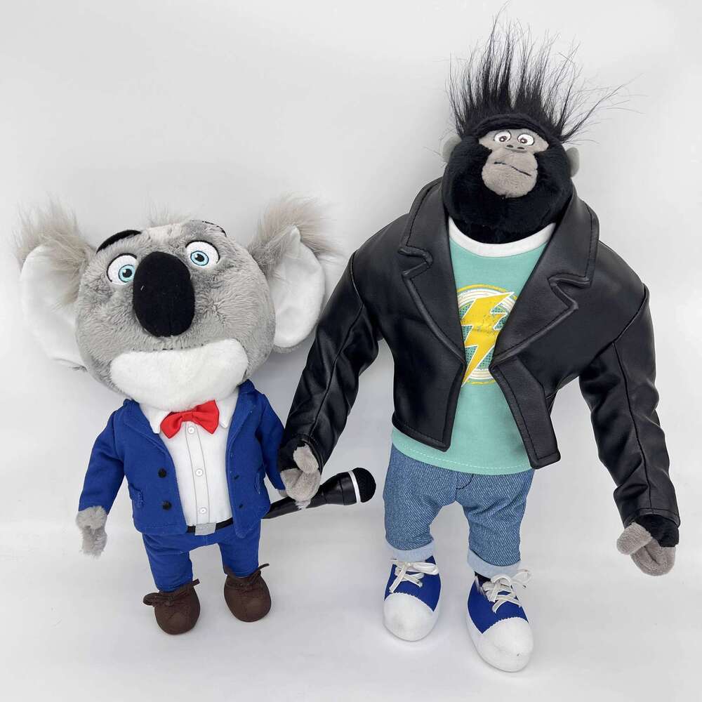"Sing 2" Joyful Singer Johnny Black Leather-Jacketed Gorilla Plush & Elephant Meena Doll - Children's Birthday Gift Y260128