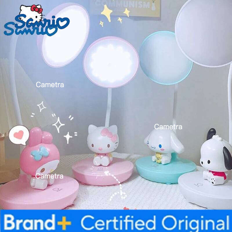 Sanrio Cinnamoroll Mymelody Hello Kitty Night Light Kawaii Learning Writing Table LED Lamp Anime Bedroom Bedside Figure Girls H260128
