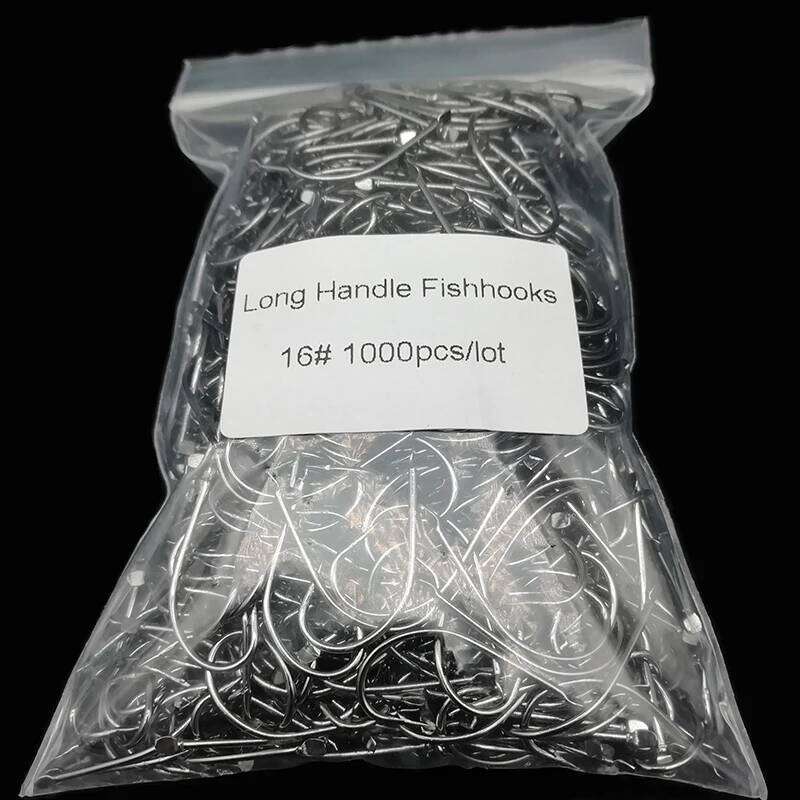 wholesale 1000 pieces/lot Long Shank Hook Jig Hooks 3#-17# Barbed High Carbon Steel Fishhooks Fishing Accessories Pesca Z260128