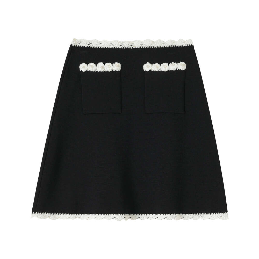 2026 Spring/Summer New French Crochet Knitted Short Skirt Style Fashion Women's Tank Top Two Piece Set