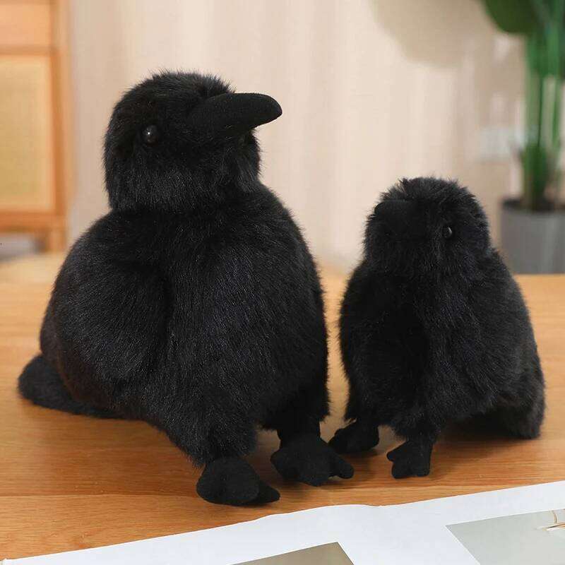 30cm Realistic Crow Plush Toy - Lifelike Stuffed Animal Raven, Soft Halloween/Christmas Gift for Kids Bird Lovers Home Decor Y260128