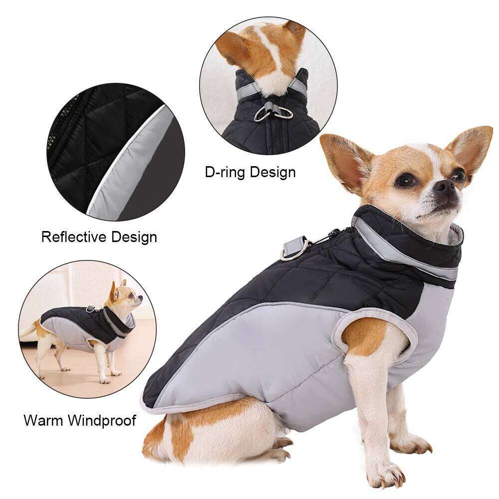 Pet Dog Clothes Autumn Winter Warm Coat For Small Medium Dogs Cat Reflective Waterproof Puppy Vest Jacket Chihuhua Pug Outfits XJ260127