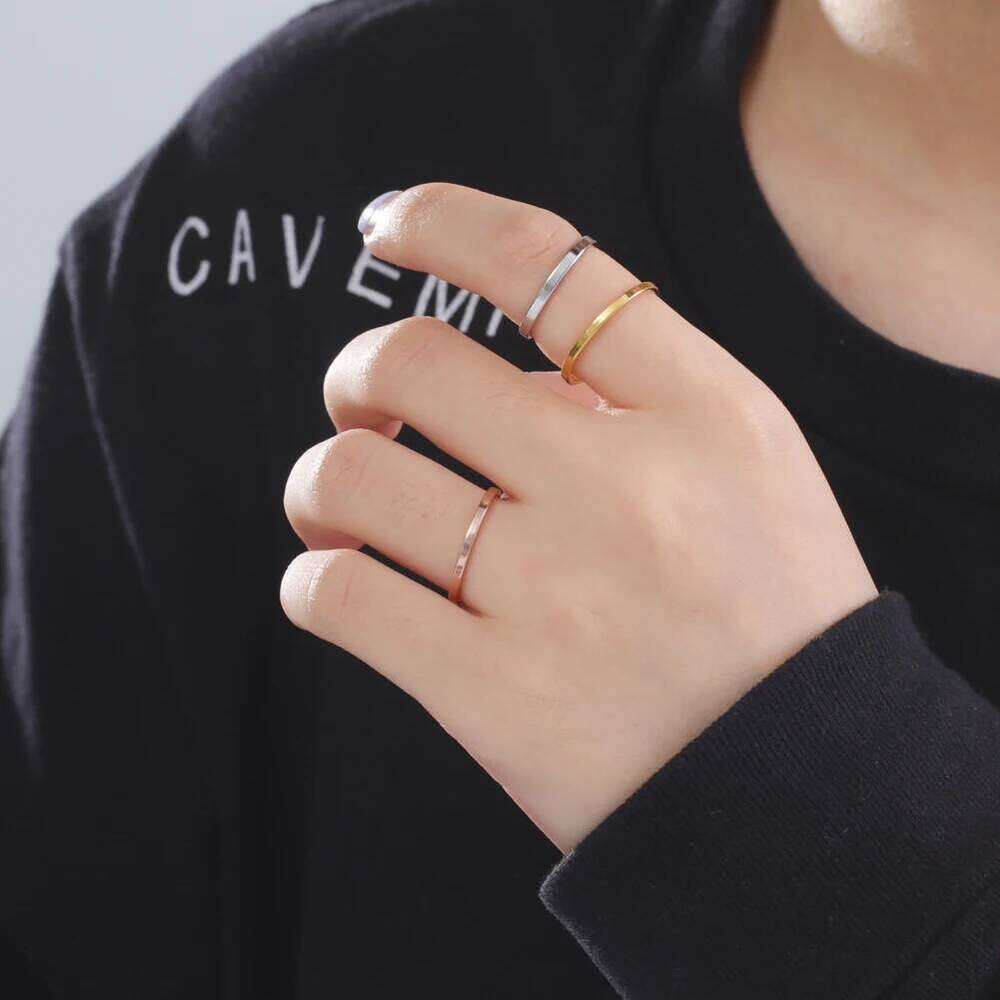 Skyrim Stainless Steel Minimalist Rings for Women Men Fashion Simple Finger Ring Anniversary Jewelry Gift Wholesale XJ260127