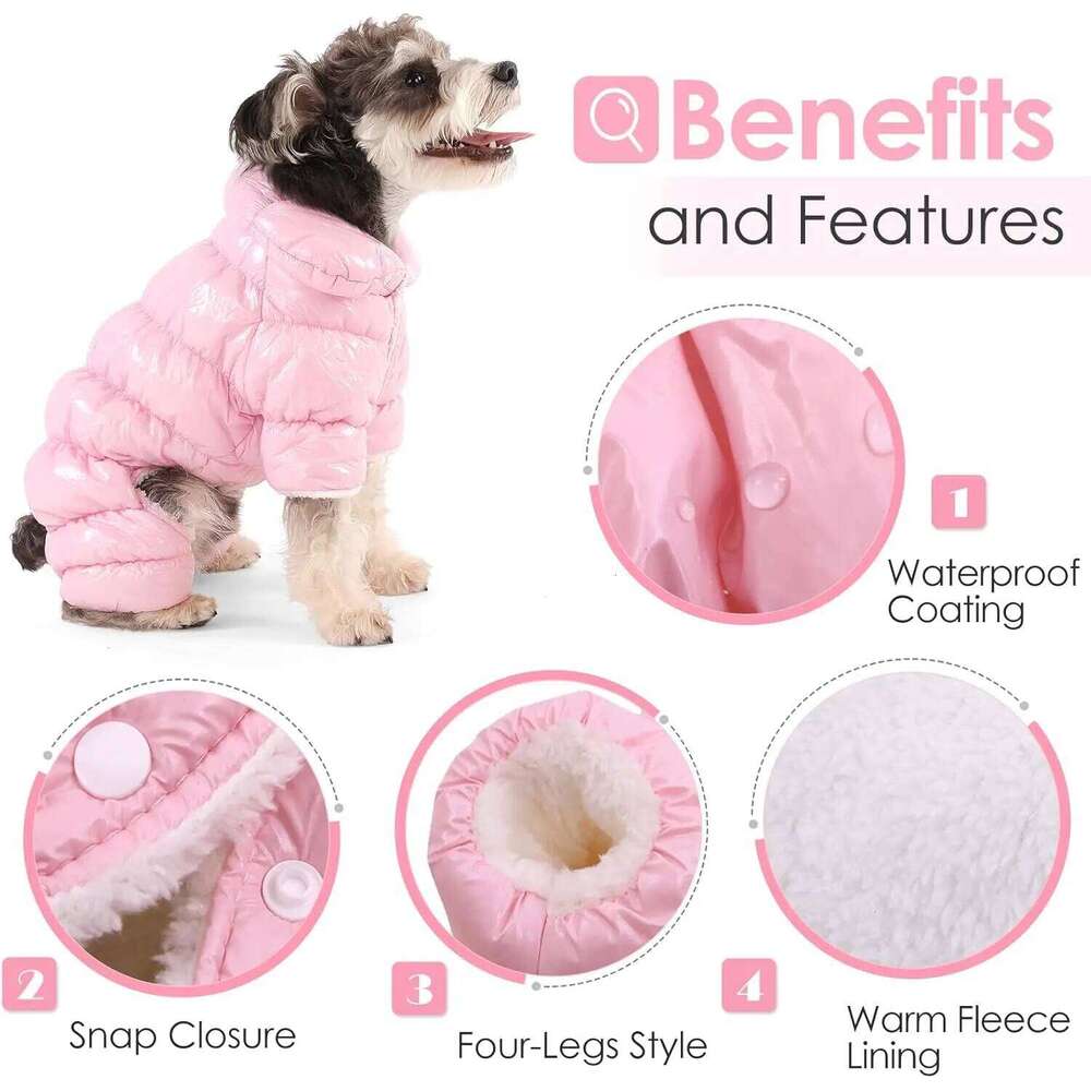 Fullbody Winter Warm Coat Snowsuit Windproof Waterproof Puppy Dog Jacket with Legs Cold Weather Coats for Small Medium Dogs XJ260127
