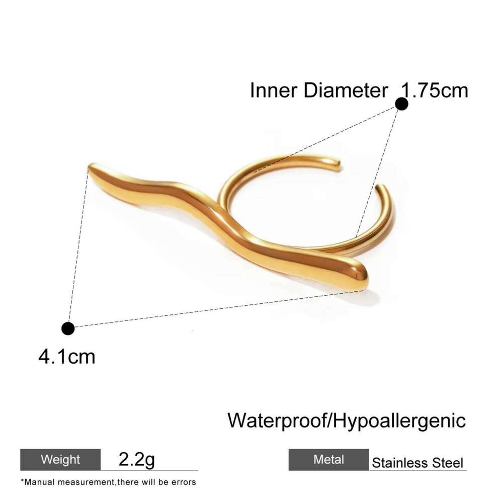 XIANING Personality Stainless Steel Minimalist Classy Open Ring 18k Gold Plated Waterproof Stylish Unique Finger Jewelry XJ260127