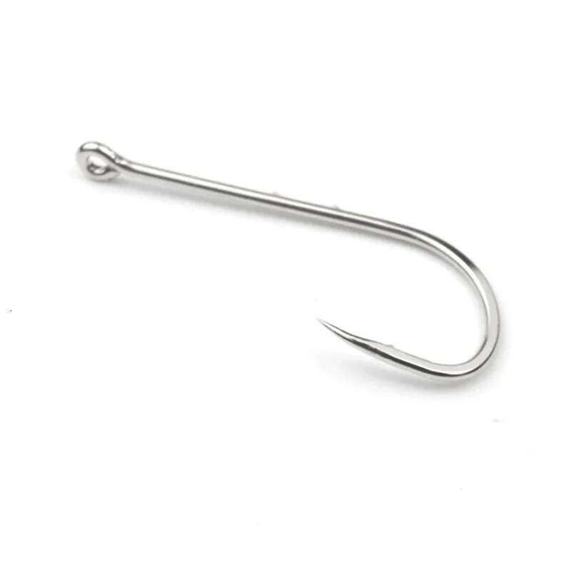 50pcs Long-Handled Sea Hook Double Backstab High-Carbon Steel Barbed Crooked Mouth Lure Hooks for Bulk Fishing Z260128