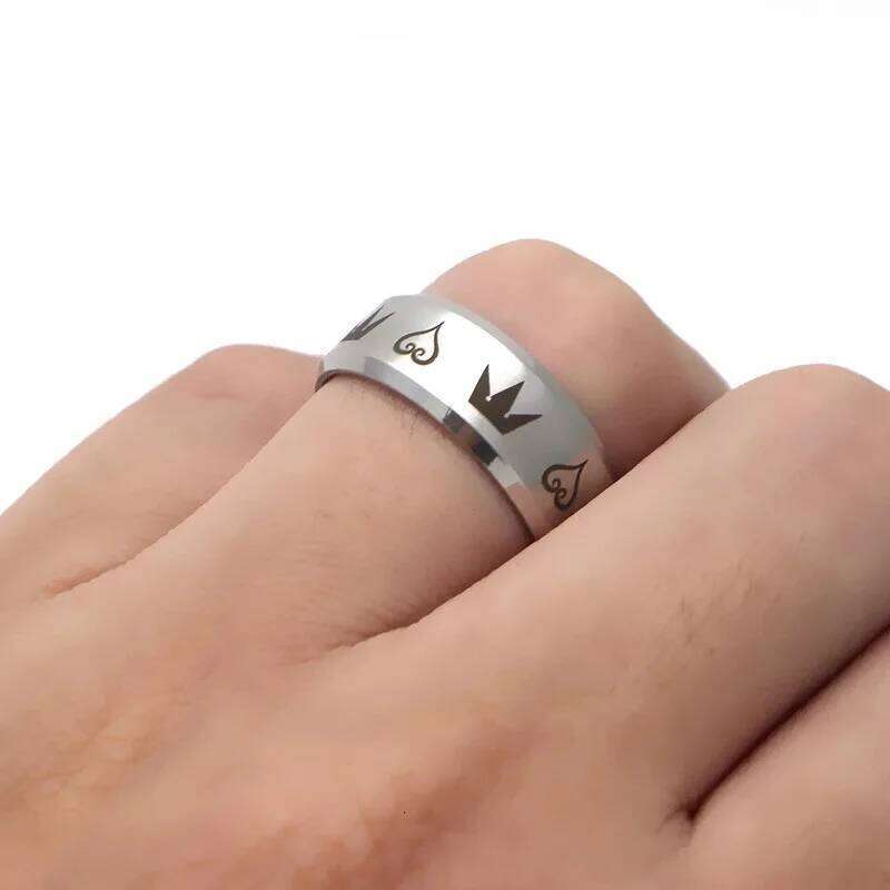 Fashion Game Kingdom Hearts Design Men's Stainless Steel Ring For Women Men Fans Dropshipping Jewelry Wholesale XJ260127
