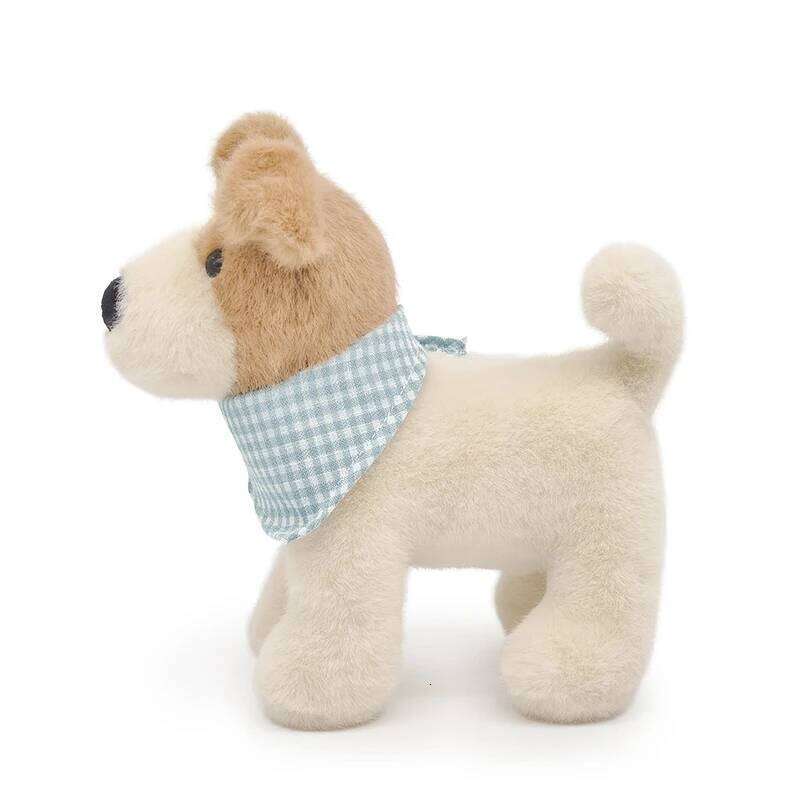 20cm Wire Fox Terrier Plush Toy with Bib-Soft Adorable Dog Stuffed Animal Plushie For Kids Birthday Gift Home Decor Y260128