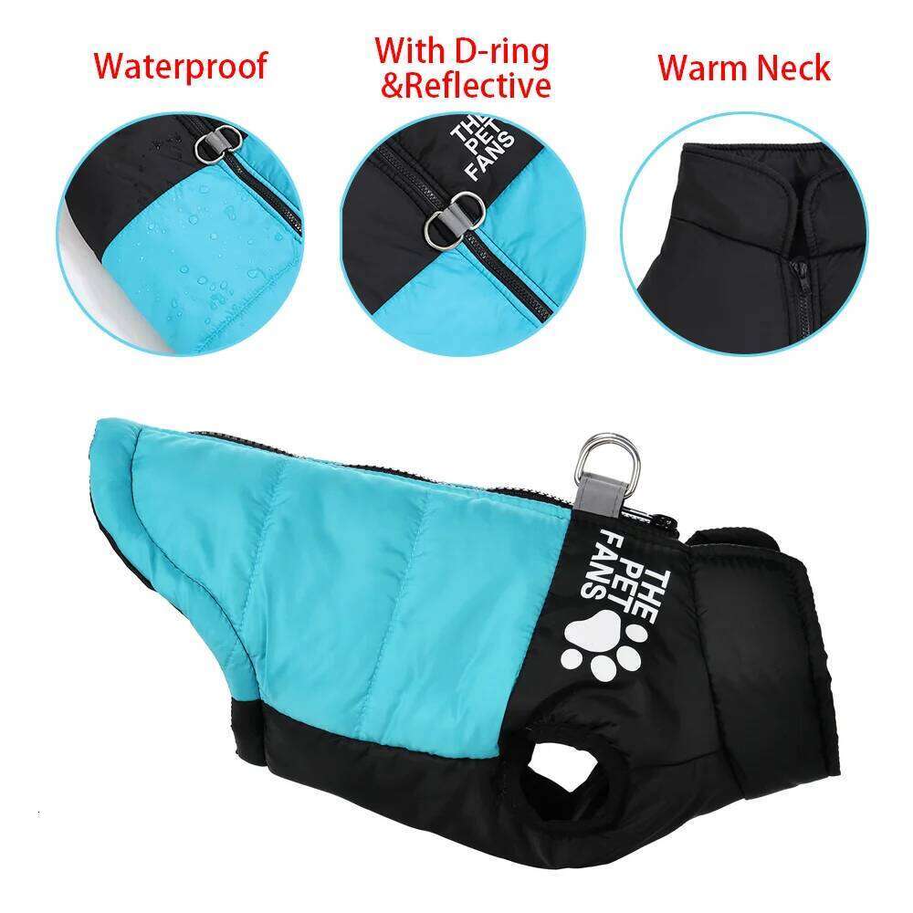 Waterproof Pet Clothes Winter Warm Dog Vest Coat With D-ring Reflective Pets Jacket For Small Medium Dogs Chihuahua Bulldog XJ260127