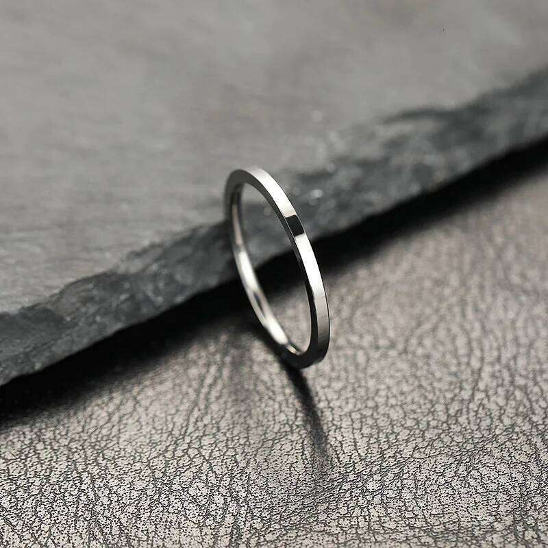 2mm Super Fine Stainless Steel Rings High Quality Fashion Flat Inside Spherical Titanium Ring Jewelry Accessories XJ260127