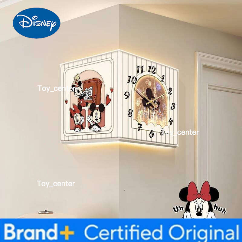Disney Nordic Cream Style Mickey Corner Home Living Room Decoration Wall Painting Mute Digital Clock H2601281