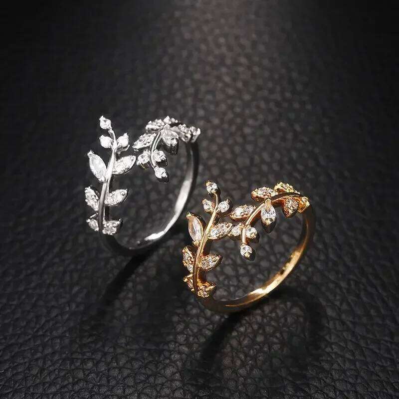 Creative Leaf Branch Shape Rings For Woman Open Adjustable Ring Finger Luxury Wedding Party Girl's Jewelry Anillos XJ260127