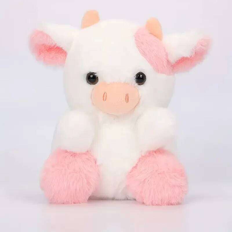 20cm/7.87in Kawaii Strawberry Soft Stuffed Plushie Doll Animal Cow Toy Children's Christmas Birthday Gift Bedroom Sofa Decor Y260128