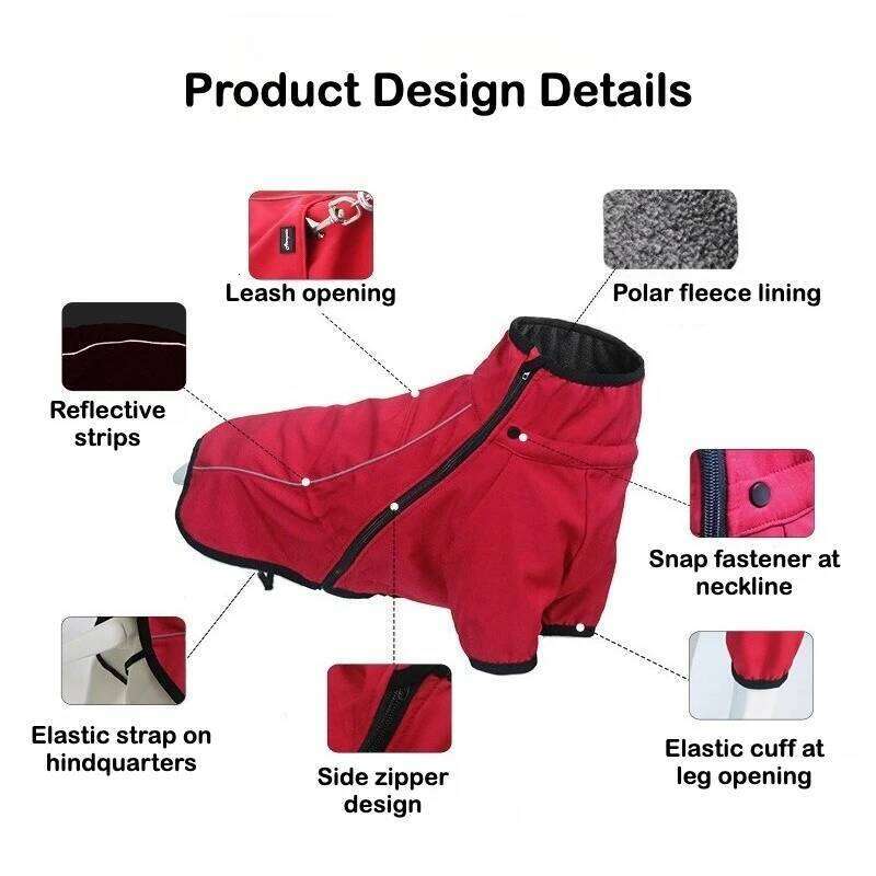 Winter Warm Jacket for Medium to Large Dogs - Windproof Double-Layered Thickened Warmth Dog Coat XJ260127