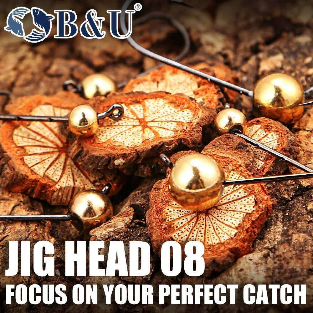 B&U 5pcs Hooks Set Micro 0.5g-4g Copper Head Mini Crank Jig Fishhook for Soft Worm Lure Fishing Accessories Z260128