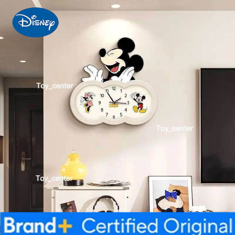 Disney Mickey Cartoon Living Creative TV Children's Room New Simple Modern Silent Restaurant Wall Clock Gift H260128