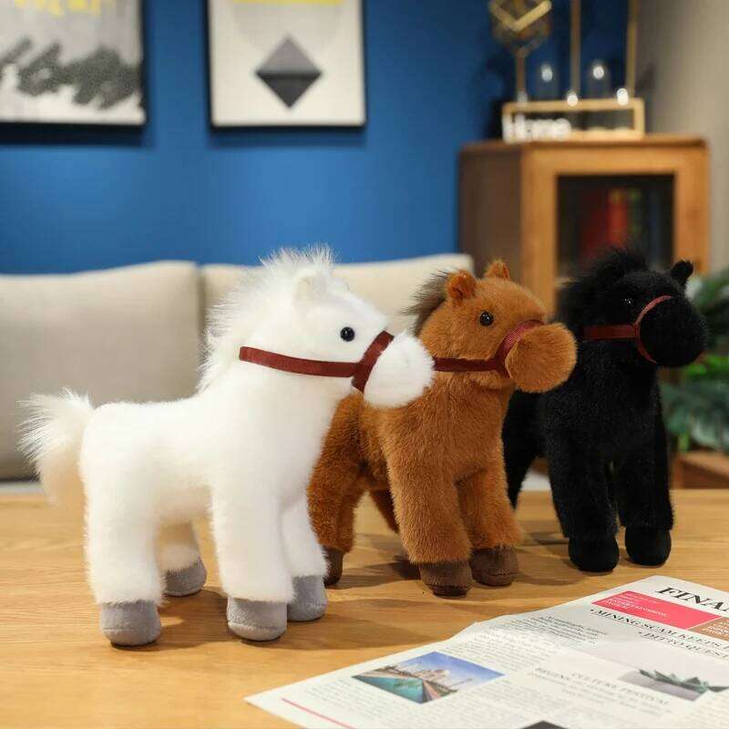 23cm/9.06in Cute Doll Horse Stuffed Animal Birthday Party Favors Girl Boys Cartoon Pony Plush Home Decor Companion Toy Y260128