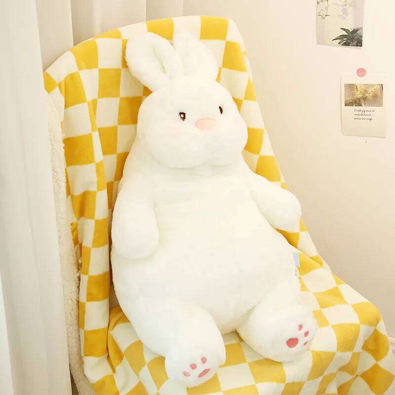 Giant Lazy Rabbit Dolls Soft Plush Cute White Bunny Animal Toys Baby Sleep Pillows Cushion Kids Girl Birthday Gift Kawaii Decor Y260128