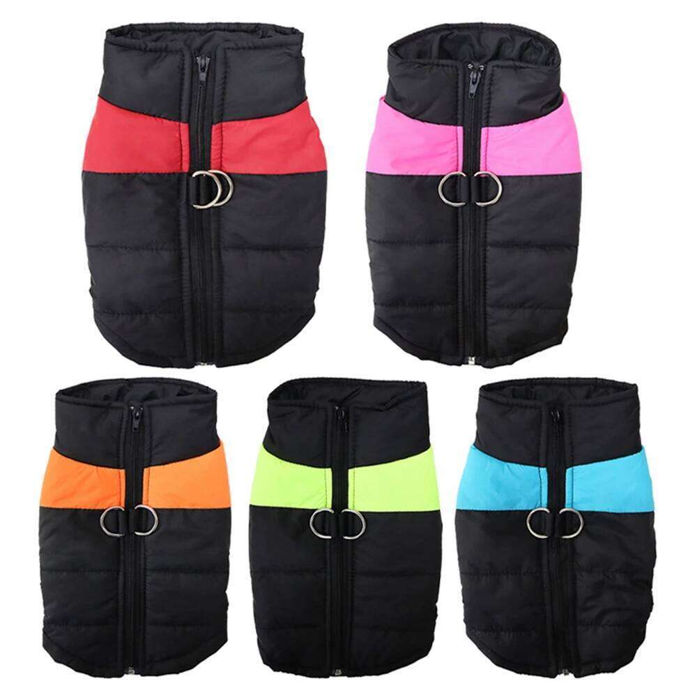 Winter Pet Dog Jacket Coat Warm Back Zipper Coats Small Medium Dogs Soft Vest Windproof Thickness Outfits With D-ring Costume XJ260127