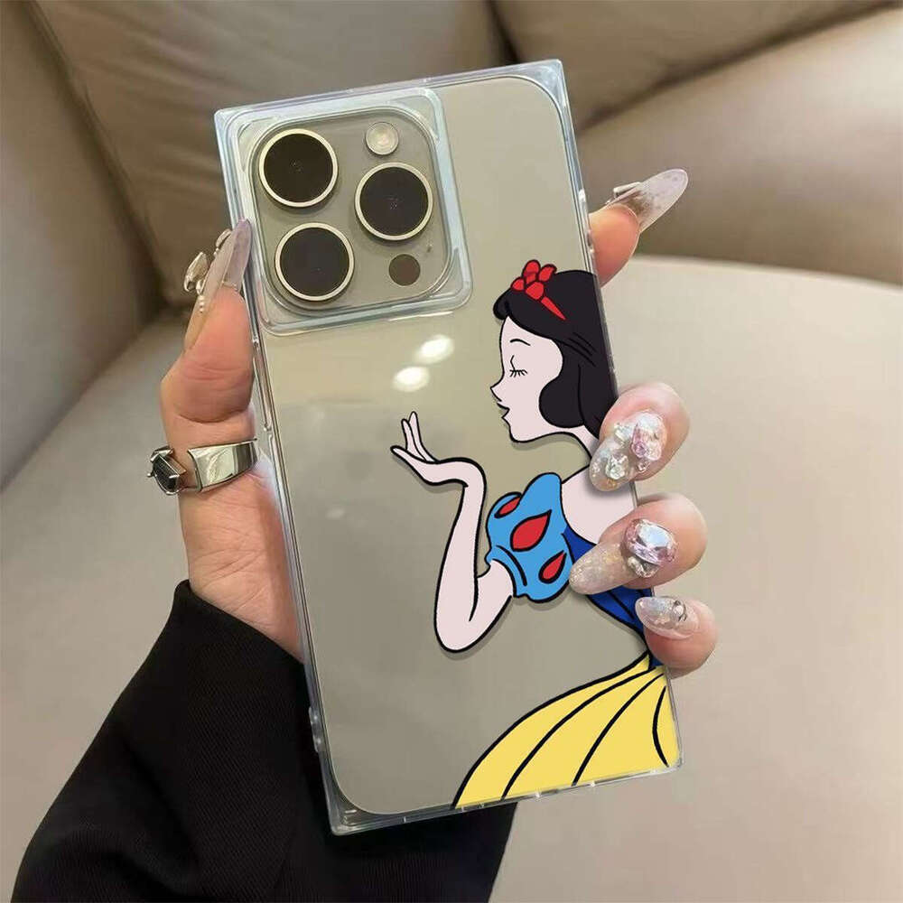 Ice Crystal Square Four-Corner Lanyard Magnetic Style Compatible with 16 Pro Max Apple Transparent Fashion Phone Case S260128