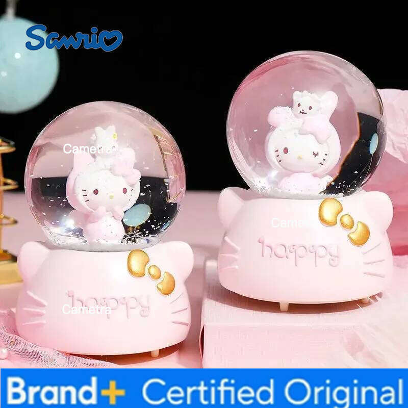 Sanrio Hello Kitty cartoon cute kawaii children's music box lantern crystal ball ornament girlfriend birthday gift wholesale H260128