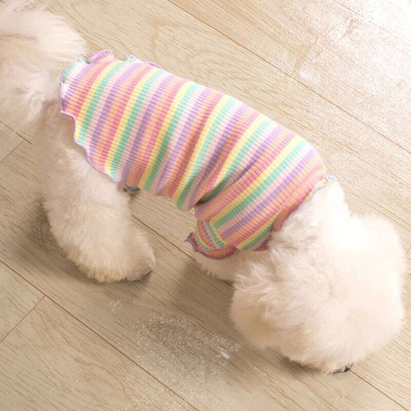 Autumn Teddy than Bear Striped Vest Cute Warm Clothing Classic Design Dog Clothes Pet Supplies XJ260127