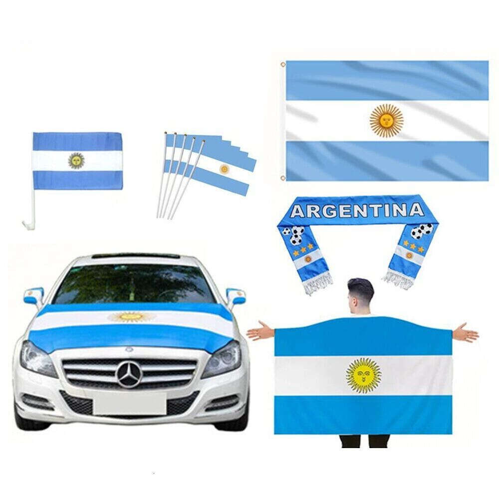 USA Canada Mexico 2026 World Cup Argentina Cheering Props Hand-Waving Fan Scarf Mirror Cover Car Flag