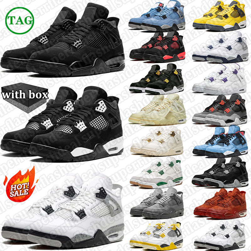 With Box Designer Basketball 4 4s Shoes sneakers for mens womens bred cool grey trainers Sports runners outdoor size 5.5-13