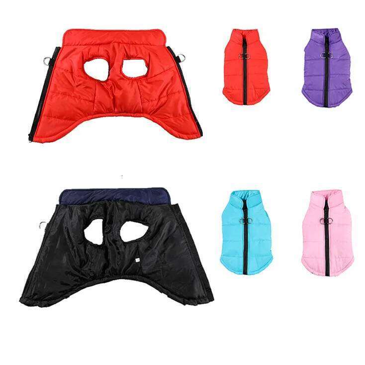 Pet clothing for autumn winter, thick dog clothing, warm cotton jacket, solid color vest, waterproof and windproof jacket XJ260127