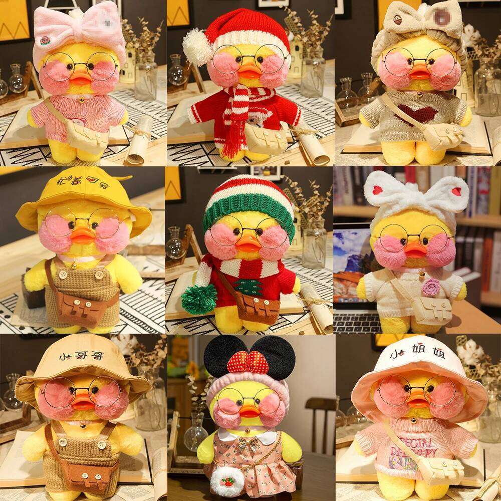 30cm Cute Cafe Toy Kawaii LaLafanfan Duck Doll Soft Stuffed Animal Plush Pillow Birthday Gifts for Kids Y260128