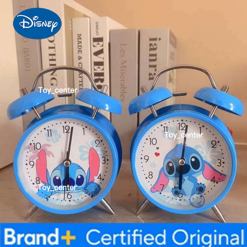 Disney Stitch 4 Inch Twin Bell Loud Metal Frame 3D Dial with Backlight Battery Operate Des Alarm Clock Decoration H260128
