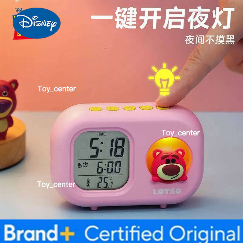 Disney Mickey Led Cute Electronic Digital Alarm Clock Cartoon Kawaii Doll Desktop Model Children'S Birthday Toy Gift H260128