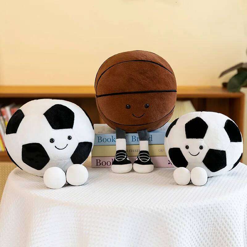 1pc 25cm/9.84in Soccer Foot Basketball Man Plush Doll Toy Boys Pillow Birthday Gift Y260128